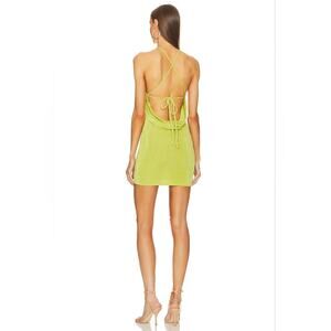 Anthropologie Lime Green Strappy Mini Dress